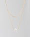Clear stone chain necklace (set of 2)