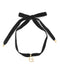 Velvet ribbon x metal motif necklace