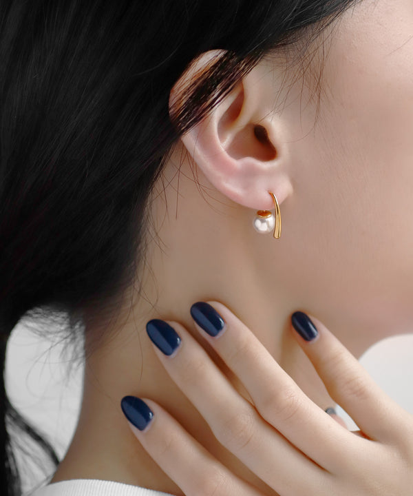 【ステンレス】パールバックキャッチピアス