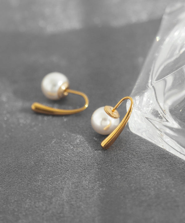 【ステンレス】パールバックキャッチピアス