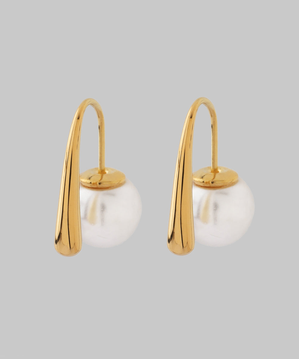 ANEMONE】【ステンレス】パールバックキャッチピアス｜アネモネ