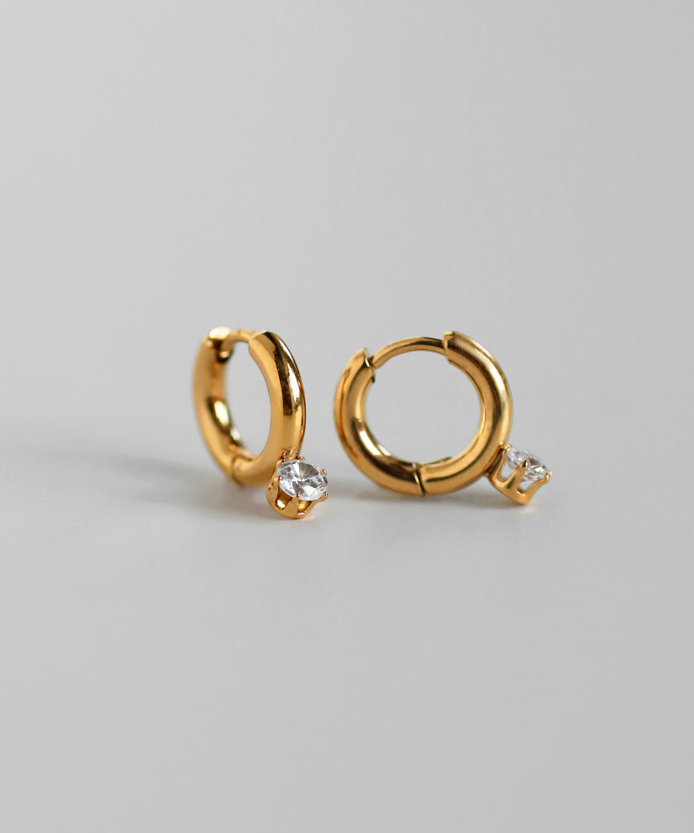 mimi33】ビジューフープピアス[ステンレス][Sheerchic]｜アネモネ