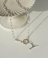 Combination Color Semi-Matte Mantel Necklace