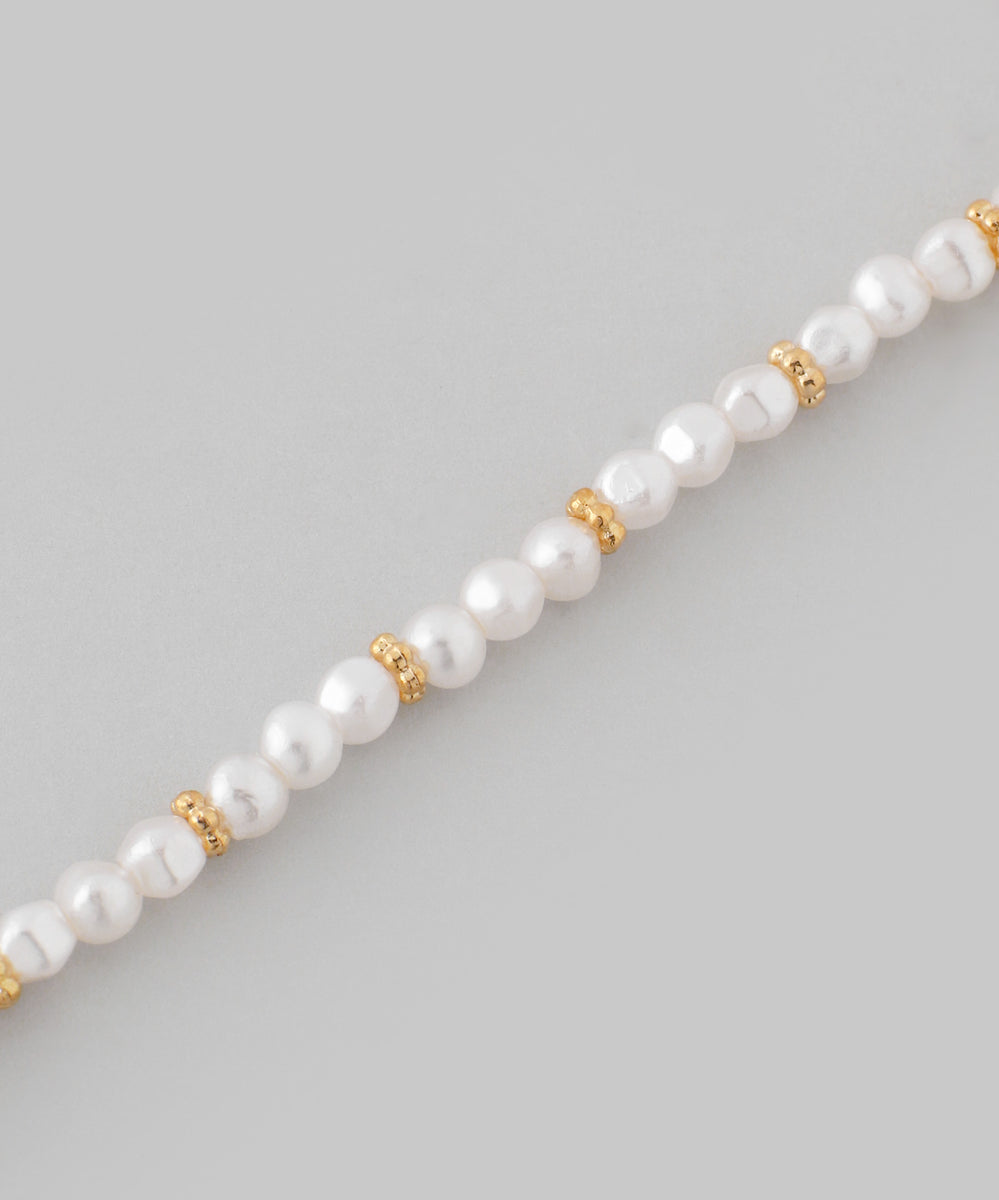 メッキ　アクセサリー　MONET パール ANEMONE】メタルポイントパールネックレス｜アネモネ・シエナロゼ