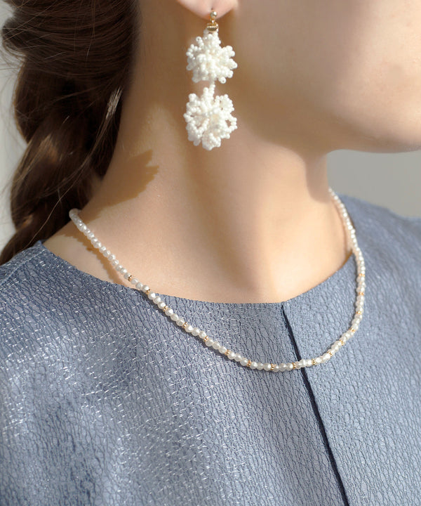 メタルポイントパールネックレス