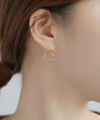 ビジュー×重なりサークルピアス
