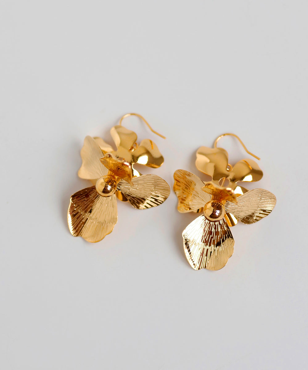 mimi33】フラワーフックピアス[Sheerchic]｜アネモネ・シエナロゼ