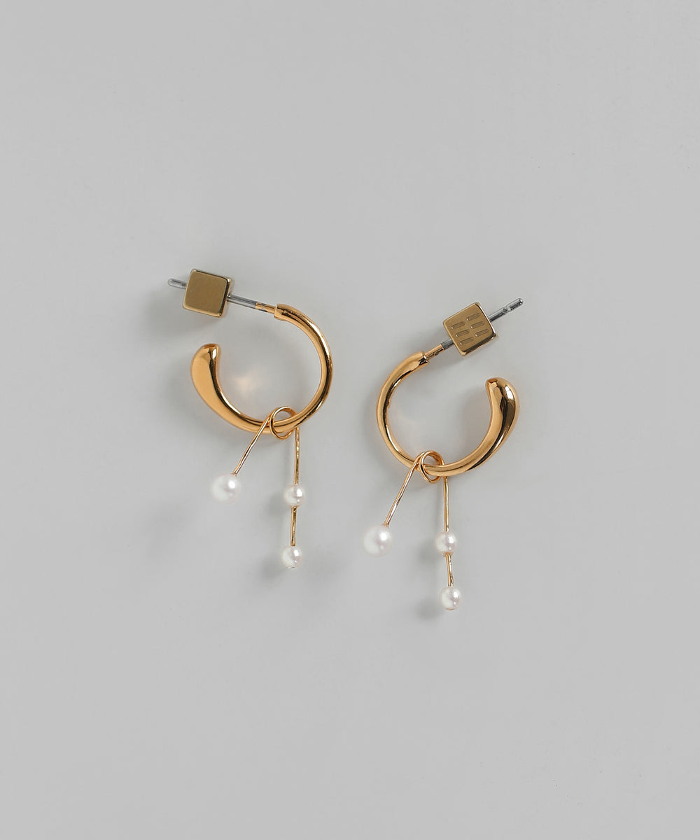 mimi33】2WAYパールフープピアス[Sheerchic]の商品詳細です