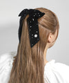 Beaded x Pearl Velvet Ribbon Barrette