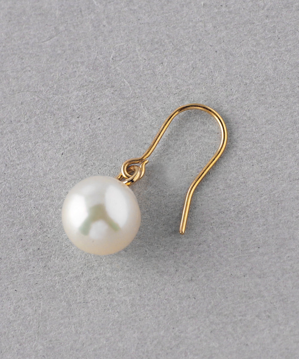 ANEMONE】本真珠のシンプルフックピアス[大][ジャルビジュー