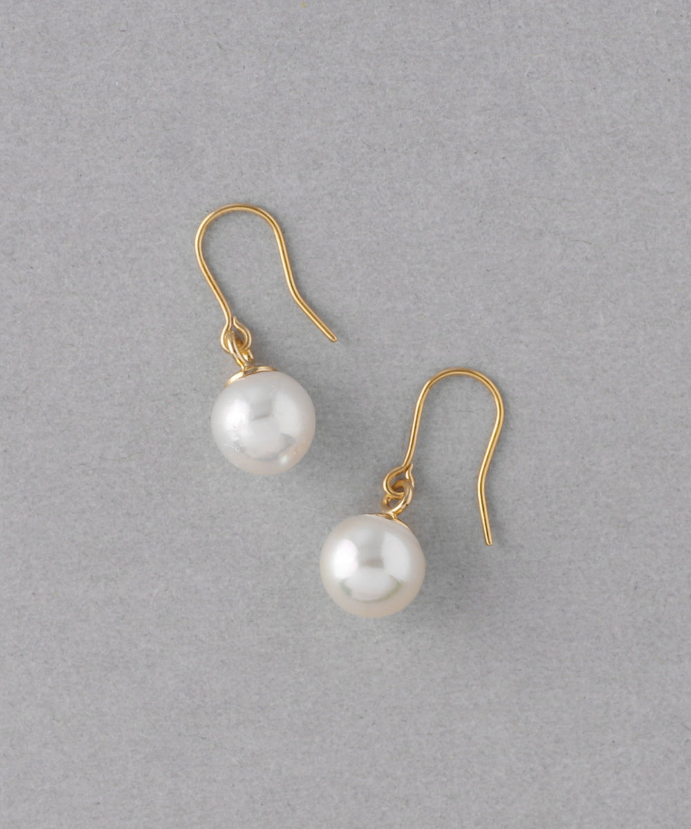 ❤大粒 本真珠❤ Pt900 パール吊り下げピアス❤ ANEMONE】本真珠のシンプルフックピアス[大][ジャルビジュー]｜SANPO