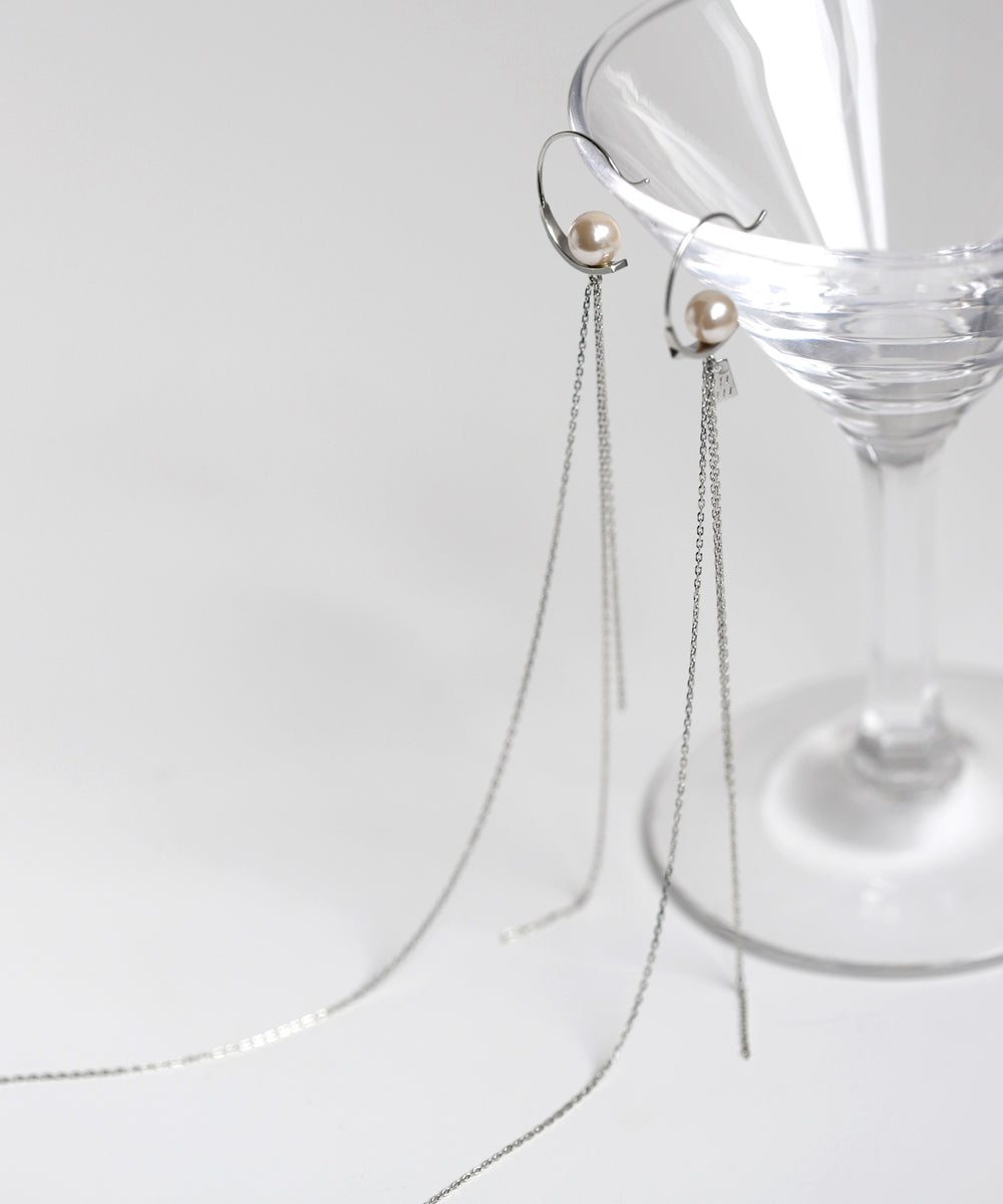 限定出品！Bijou de M パール ロングチェーン ピアス 片耳 バロックパールチェーンピアス – Bijou de M
