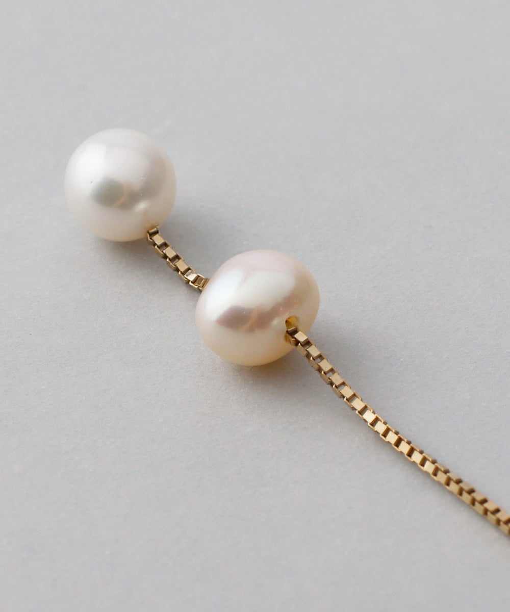 mimi33】パールのアシンメトリーイヤリング[Sheerchic]｜SANPO