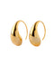 Curved drop hoop earrings