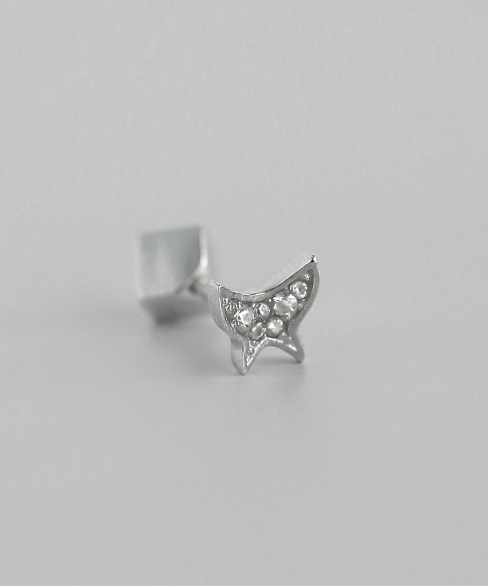 mimi33】バタフライスクリューポストピアス[silver925][Sheerchic