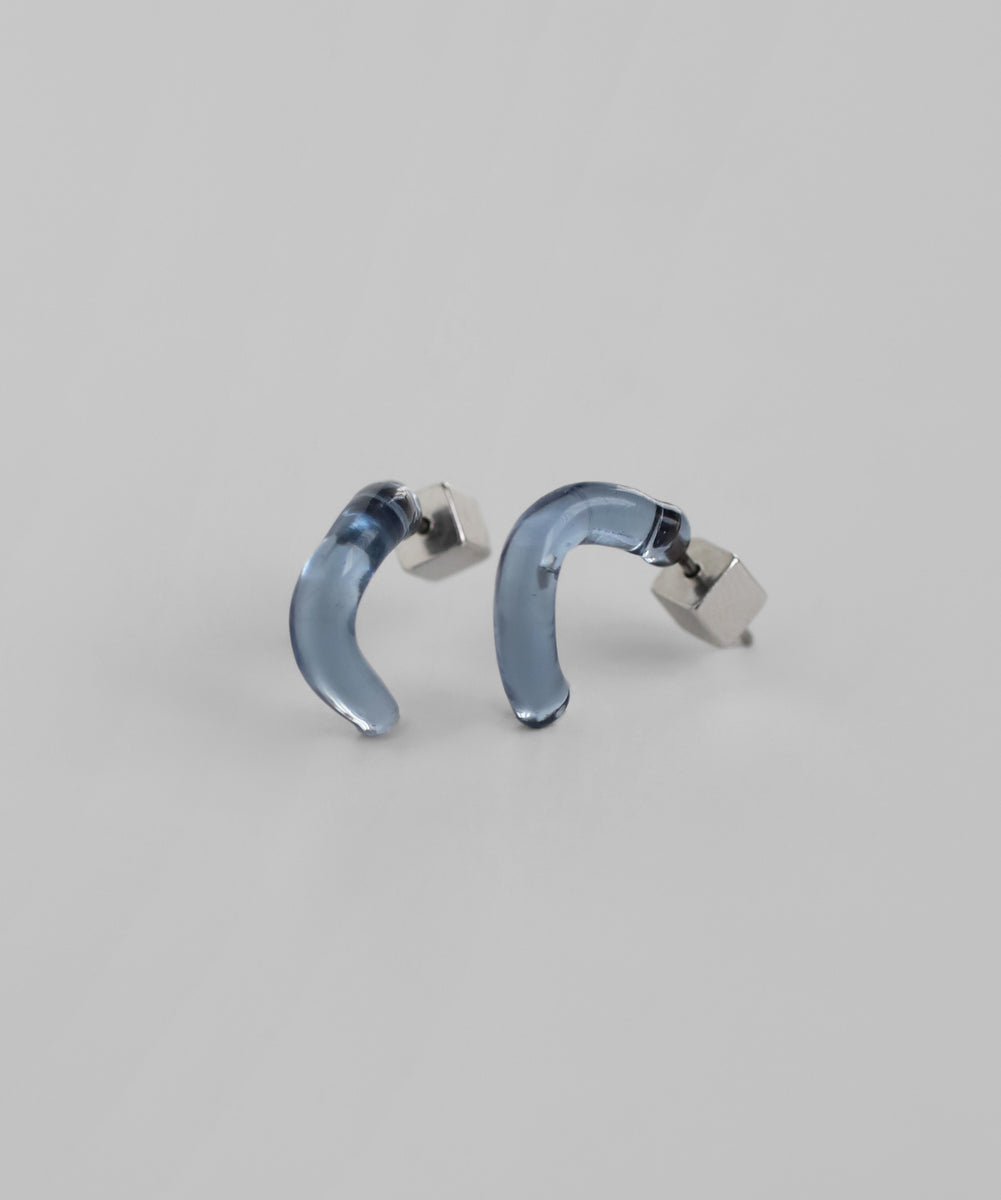 mimi33】ガラスフープピアス[Sheerchic]｜アネモネ・シエナロゼ