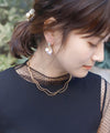 Double wave line necklace