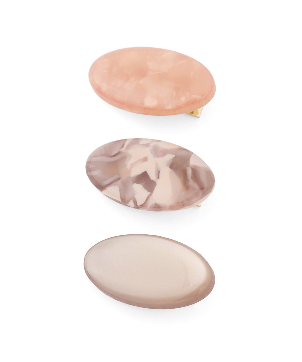 ANEMONE】オーバルミニクリップ[3個セット]｜アネモネ・シエナロゼ