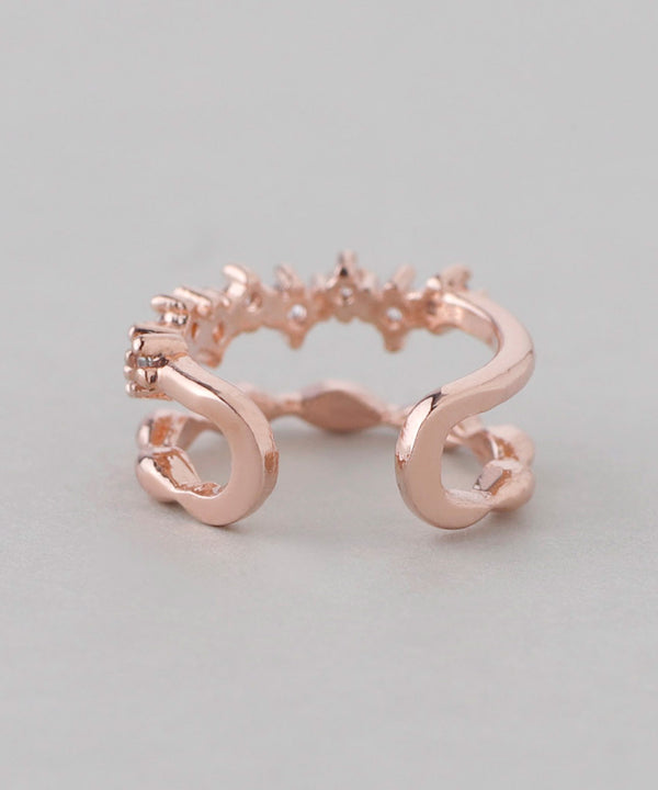 ビジュー×メタル2連風イヤーカフ