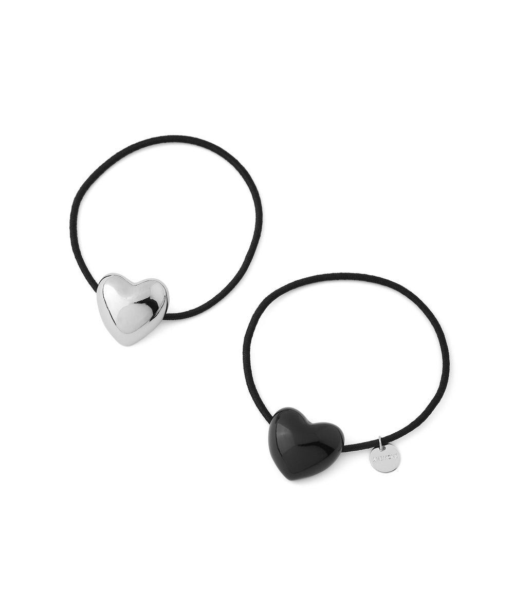 ANEMONE】ハートモチーフヘアゴム[2本セット]｜アネモネ・シエナロゼ