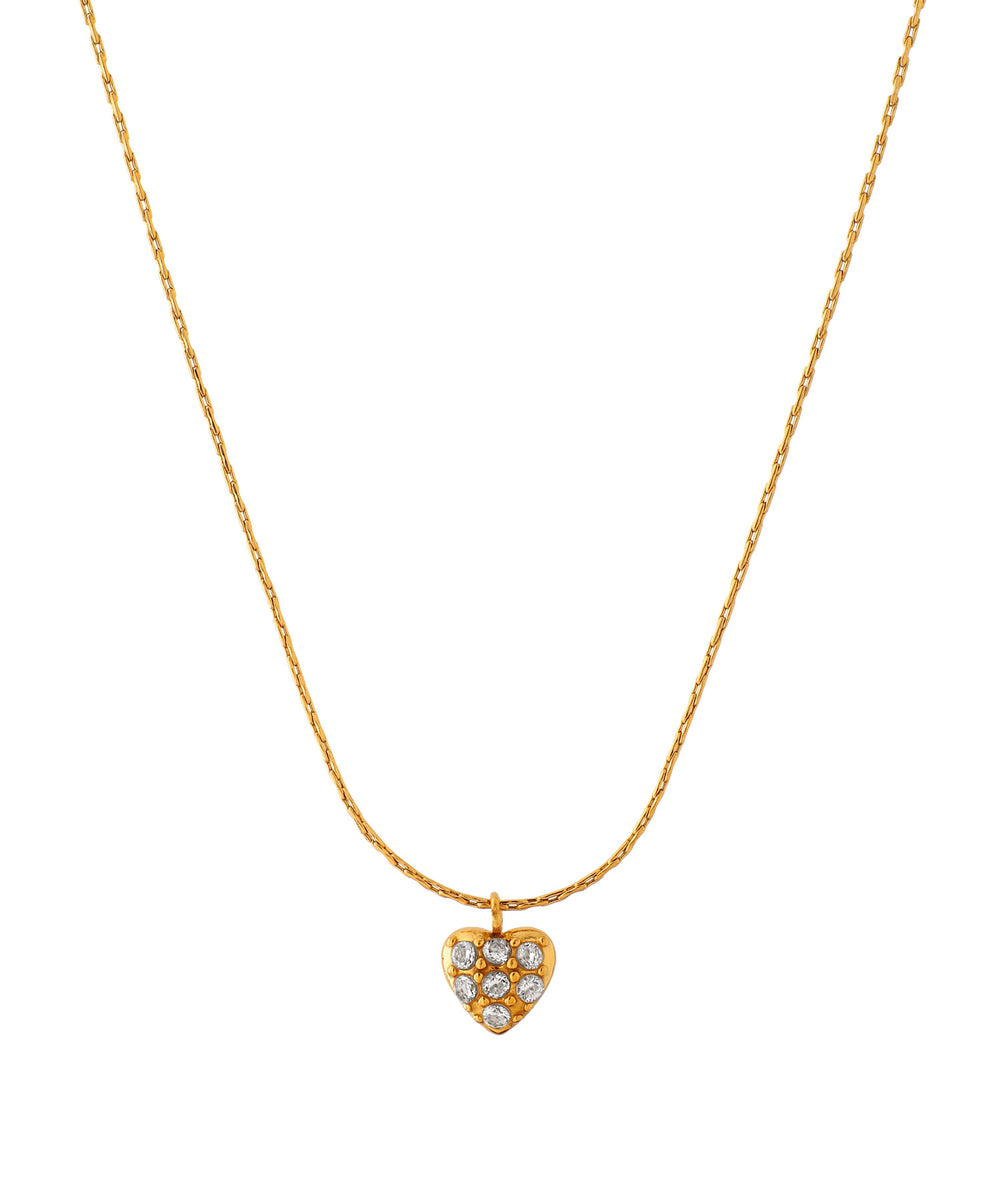 ANEMONE】【ステンレス】ハートビジューネックレス｜アネモネ