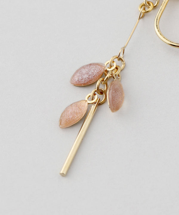 ラメドロップアシメイヤリング