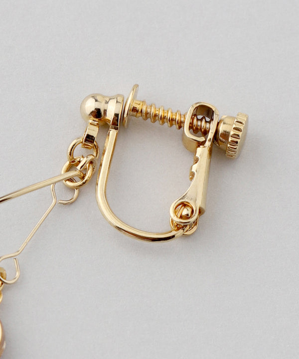 ラメドロップアシメイヤリング