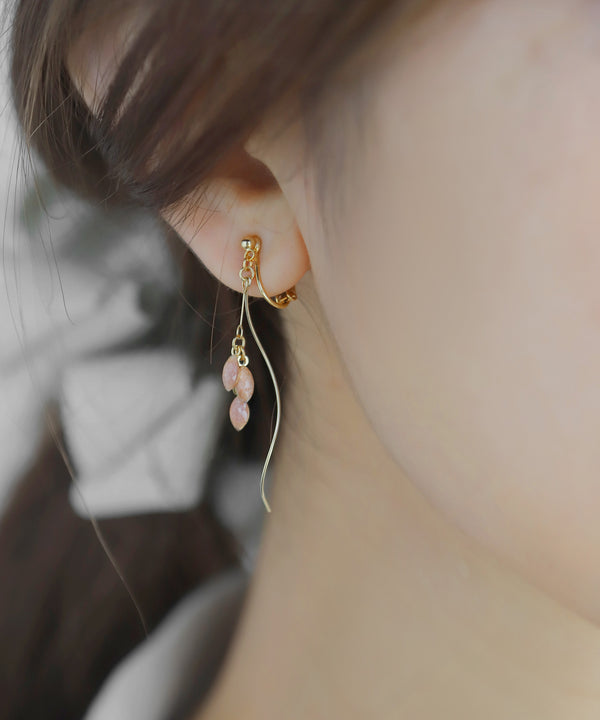 ラメドロップアシメイヤリング