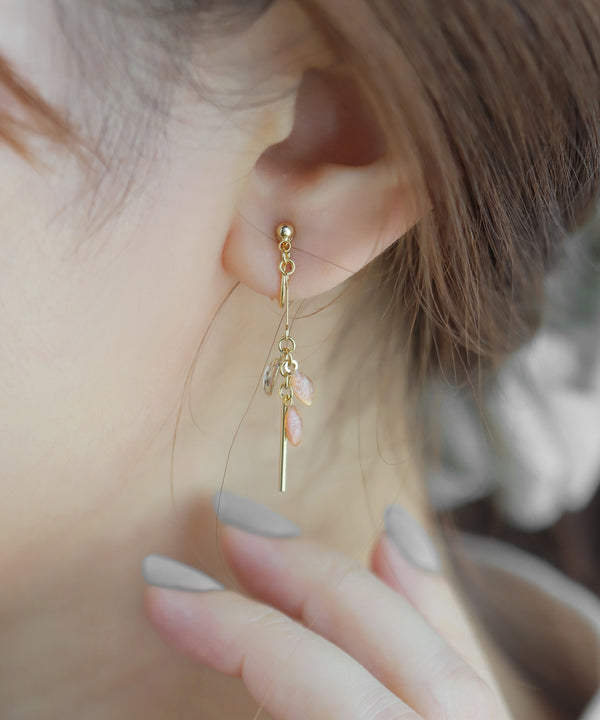 ラメドロップアシメイヤリング