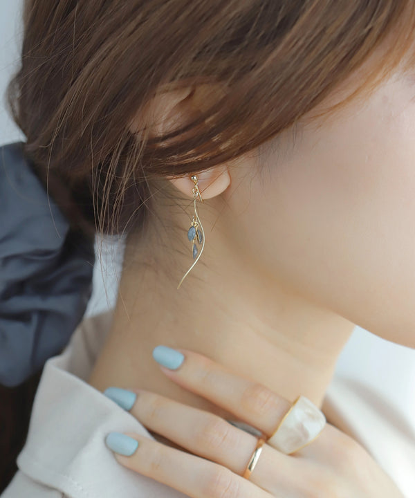 ラメドロップアシメイヤリング