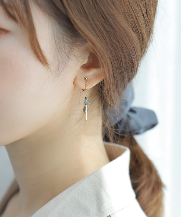 ラメドロップアシメイヤリング