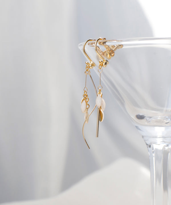 ラメドロップアシメイヤリング