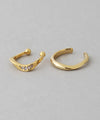 Beaded and Wave Ear Cuffs (Set of 2)