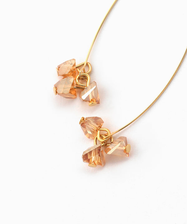 ビーズ×メタルラインピアス