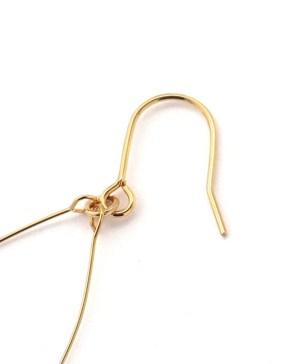 ビーズ×メタルラインピアス