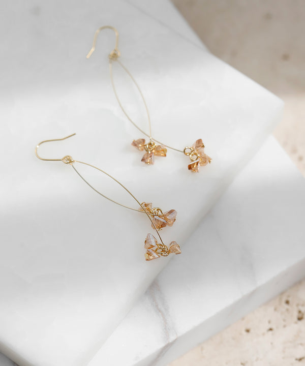 ビーズ×メタルラインピアス