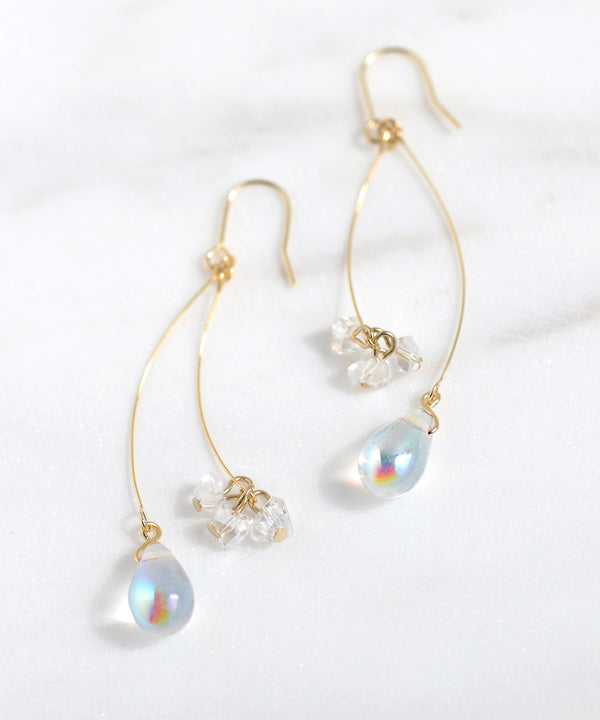 Aurora Glass Drop Hook Earrings