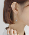 プチフラワー×ガラスアシメピアス