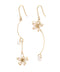 Petite flower x glass asymmetric earrings