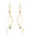 Natural stone x twisted line hook earrings