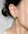 ビジューワイドフープピアス