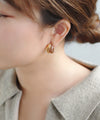 ラメ×メタルカールピアス