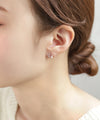 パール×ビジューハートピアス