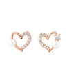 パール×ビジューハートピアス