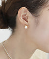 パール×レースデザインピアス