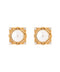 Pearl and lace design earrings