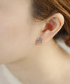 クリアカラーフラワーピアス