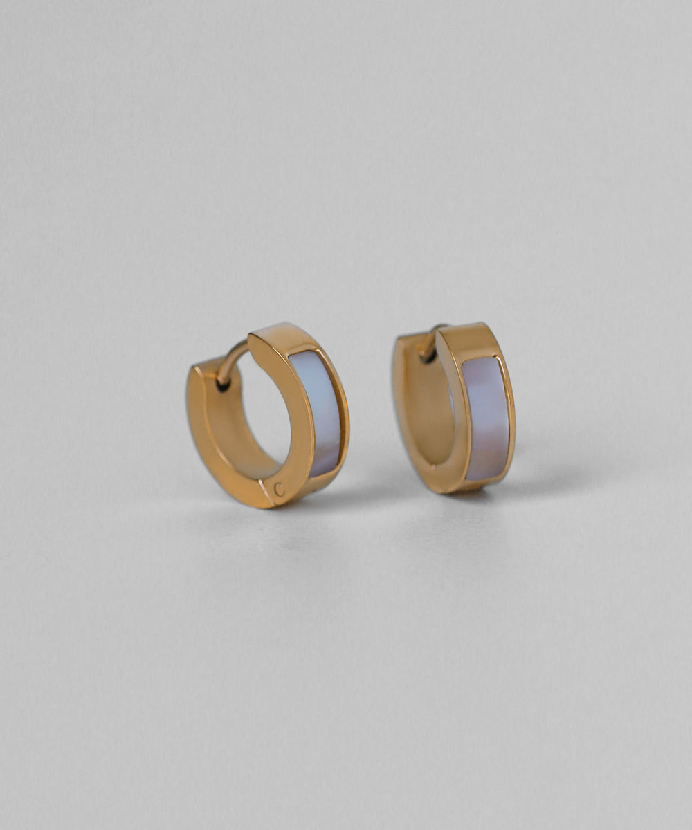 mimi33】シェルフープピアス[サージカルステンレス][Sheerchic