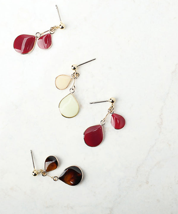 つやつやダブルプレートのピアス