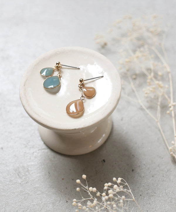 つやつやダブルプレートのピアス